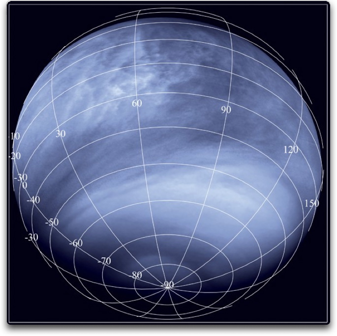 ESA Venus Express image of Venus wavelengths