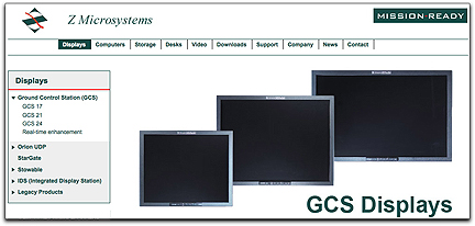 Z Microsystems GCS displays page