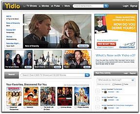Yidio homepage