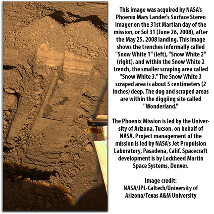 Phoenix Lander soil trench