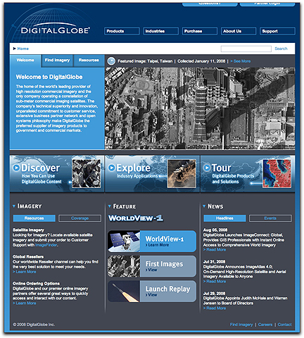 DigitalGlobe homepage