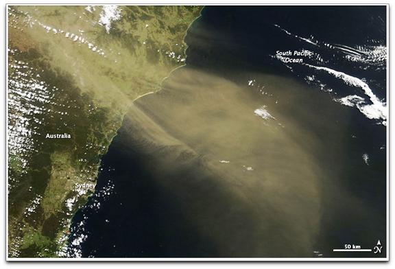 Australian dust storm NASA Terra