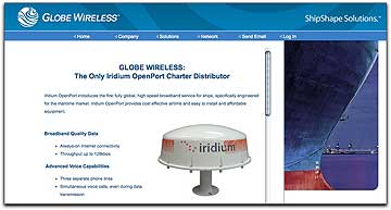 Globe Wireless Iridium OpenPort page