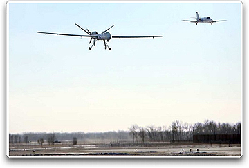 Predator UAV landing at Grand Forks AFB
