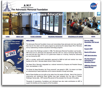 Astronauts Memorial Foundation homepage