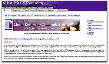 SMi Mobile Deployable Comm conference homepage