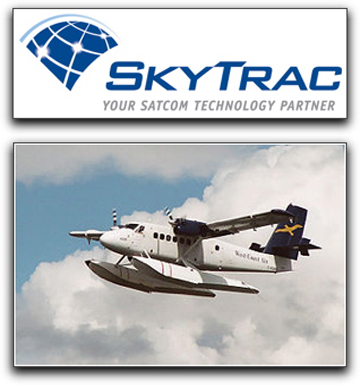 SkyTrac logo + DHC-6 aircraft