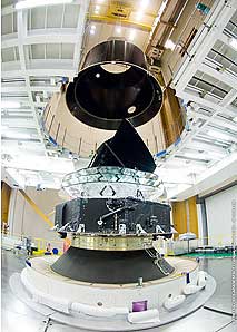 SYLDA dispenser over Planck for Arianespace