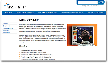 Spacenet digital delivery page