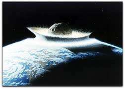 Asteroid hitting planet