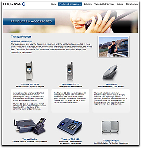 Thuraya product webpage