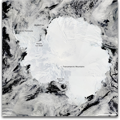 NASA EO of Antactica via Aqua