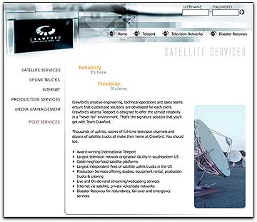 Crawfords SatSvcs webpage