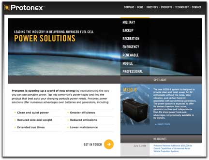 Protonex homepage