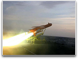 Mirach target launch from ship's deck