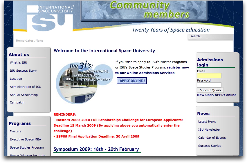 ISU homepage