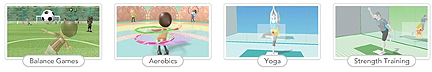 Nintendo WiiFit modules graphics