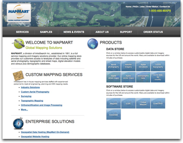MapMart homepage