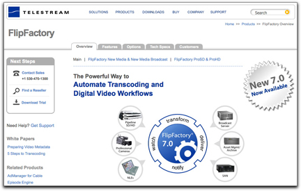 Telestream FlipFactory page