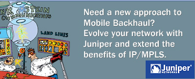 Juniper Network logo + Mobile Backhaul graphic