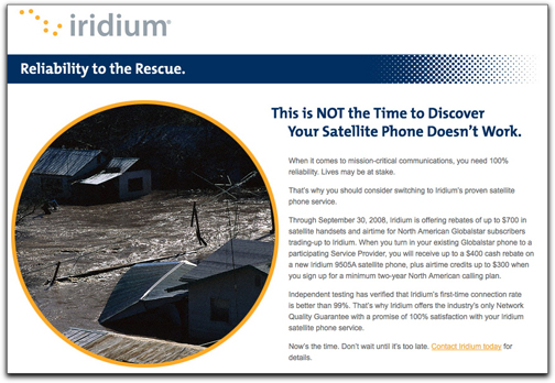 Iridium rescue homepage