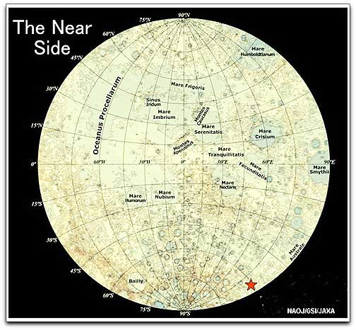 JAXA Kaguya Moon impact map