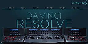 Blackmagic Design DaVinci homepage