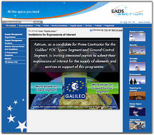 EADS Astrium interest homepage