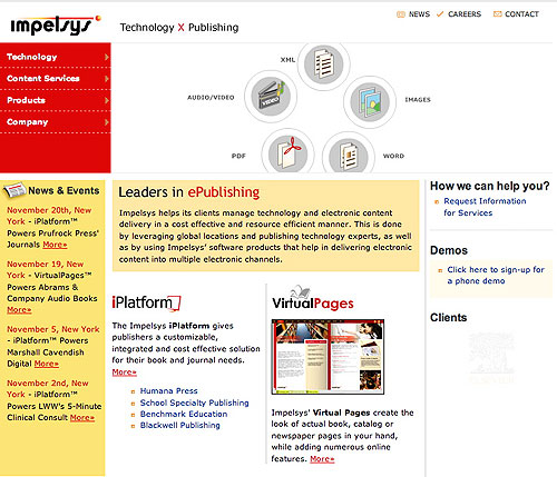 Impelsys home page