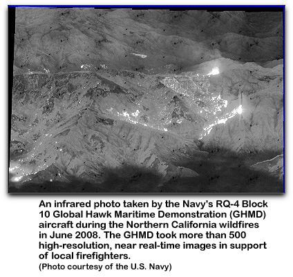 Global Hawk photo of California wildfires