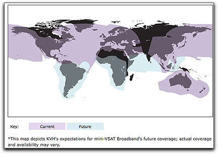 KVH TracPhone coverage map