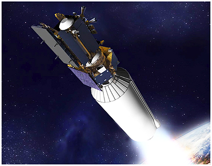 LRO + LCROSS into space image