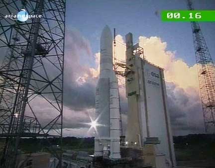Ariane 5 rocket with ProtoStar + BADR aboard