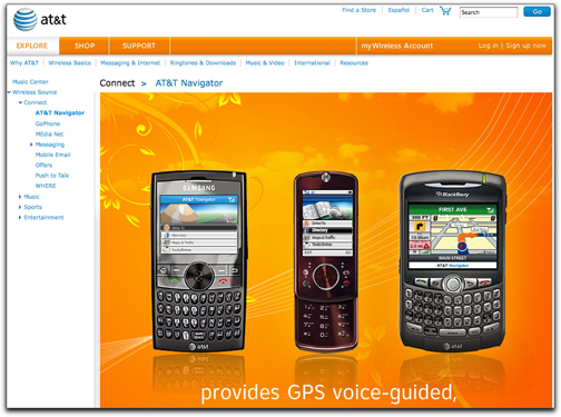 AT&T Navigator homepage