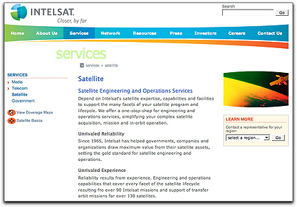 Intelsat SatOps webpage