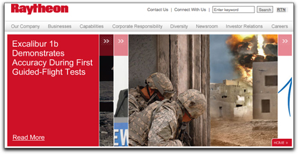 Raytheon homepage banner (military)