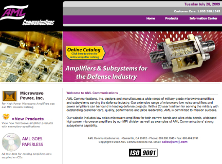 AML Communications homepage
