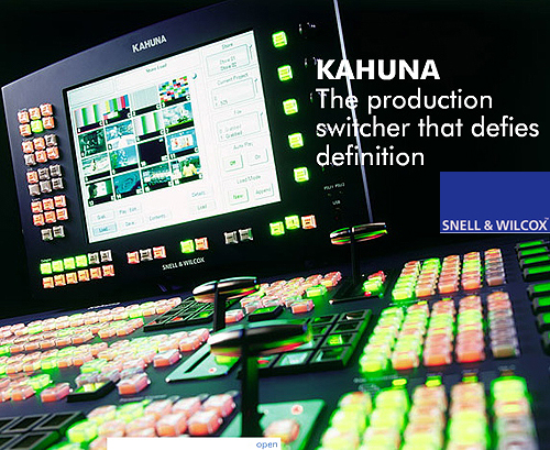 Snell + Wilcox logo + Kahuna switcher