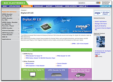NEC Digital AV homepage