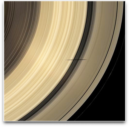 Mimas shadow on Saturn Cassini NASA