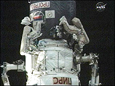 Expedition 18 spacewalk photo