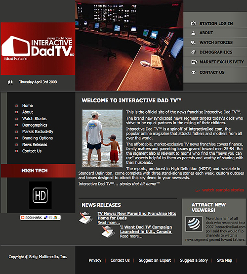 Interactive Dad TV home page
