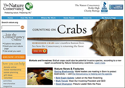 The Nature Conservancy homepage