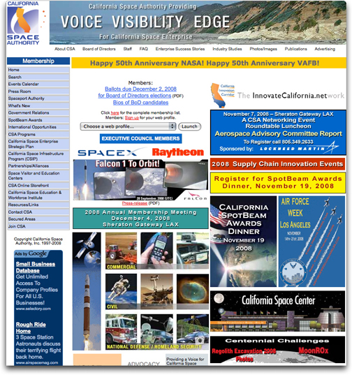Calif. Space Authority homepage