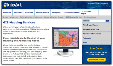 InterAct GIS webpage