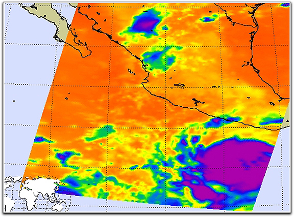 Hurriance Rick off Baja (NASA) infrared