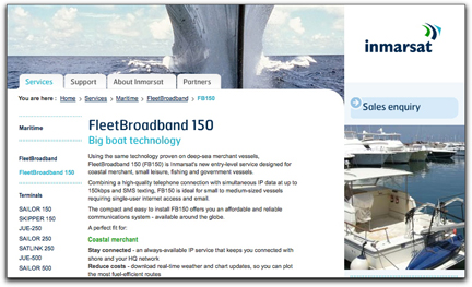 Inmarsat FleetBroadband 150 site