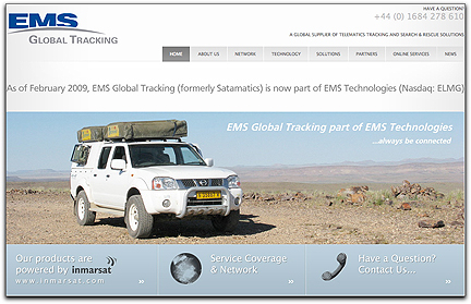 EMS Global Tracking homepage
