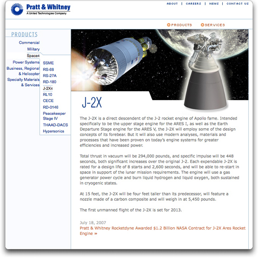 Pratt & Whitney J-2X engine page
