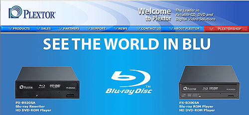 Plextor banner logo + blu-ray drives